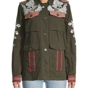 Driftwood NWT Olive Embroidered Military Jacket XL